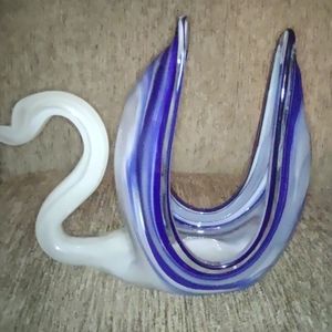 Vintage Blown glass art -  swan